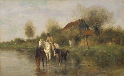 Pferde am Wasser (1877) von Thomas Ludwig Herbst